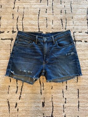 Levi’s Dark Blue Distressed Denim Women's Shorts